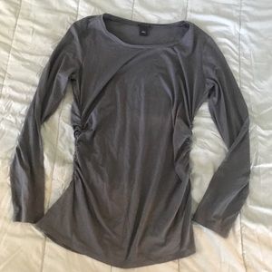 Gray Ruched Top size large